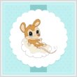 cross stitch pattern Baby Mice In the Sky - Cloud