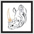 cross stitch pattern Tribal Rhino