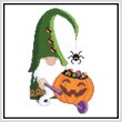 cross stitch pattern Halloween Gnome - Pumpkin Wheelbarrow