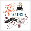 cross stitch pattern Life Begins After Coffee