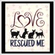 cross stitch pattern Love Rescued Me - Cats