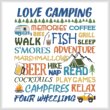 cross stitch pattern Love Camping - Colorful
