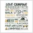 cross stitch pattern Love Camping - Greens  Yellows