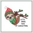 cross stitch pattern Lets Hang This Christmas Sloth