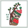 cross stitch pattern SLO HO HO Sloth