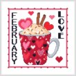 cross stitch pattern A Year Of Mugs - FEBRUARY