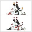 cross stitch pattern Tipsy Snowmen (wine and beer)