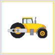 cross stitch pattern Construction Truck - ASPHALT ROLLER