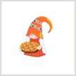 cross stitch pattern Thanksgiving Pie Gnome 