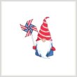 cross stitch pattern Patriotic 4th Of July Pinwheel Gnome