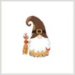cross stitch pattern Thanksgiving Pilgrim Gnome 