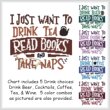 cross stitch pattern I Just Want To Drink READ BOOKS Nap