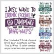 cross stitch pattern I Just Want To Drink GO CAMPING Nap