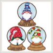 cross stitch pattern Monthly Gnome Snowglobes Jul Aug Sep