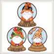 cross stitch pattern Monthly Gnome Snow Globe Oct Nov Dec