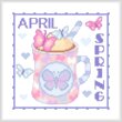 cross stitch pattern A Year Of Mugs - APRIL