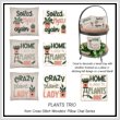cross stitch pattern Pillow Chat - PLANTS TRIO