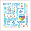 cross stitch pattern Autism / Neurodiversity Awareness 
