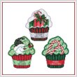 cross stitch pattern CUPCAKES - CHRISTMAS TRIO