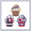 cross stitch pattern CUPCAKES - Patriotic