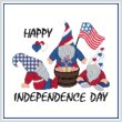 cross stitch pattern Gnome Greetings - PATRIOTIC