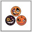 cross stitch pattern Halloween Round Faces Trio
