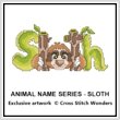 cross stitch pattern Animals Name Series - SLOTH