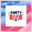 cross stitch pattern PAWTY in the USA - Dog Saying